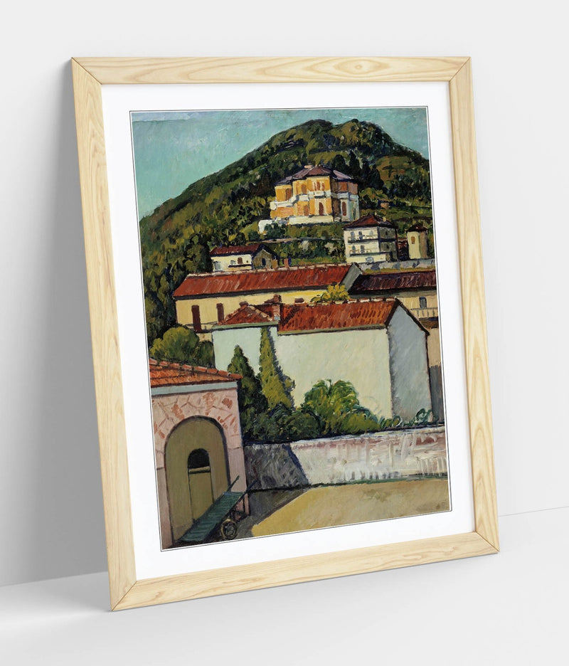 Framed Art Poster - Pietro Marussig, Landscape From Liguria | Handmade Matte Paper Print
