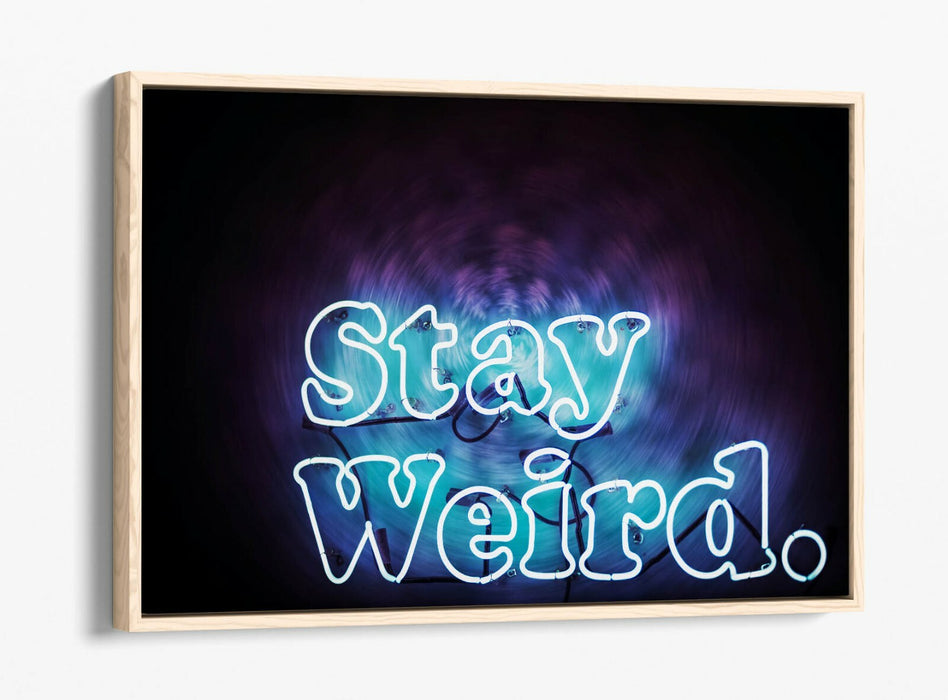 Blue Neon Sign Canvas - Float Effect Canvas Wall Art With Premium Varnish Finish