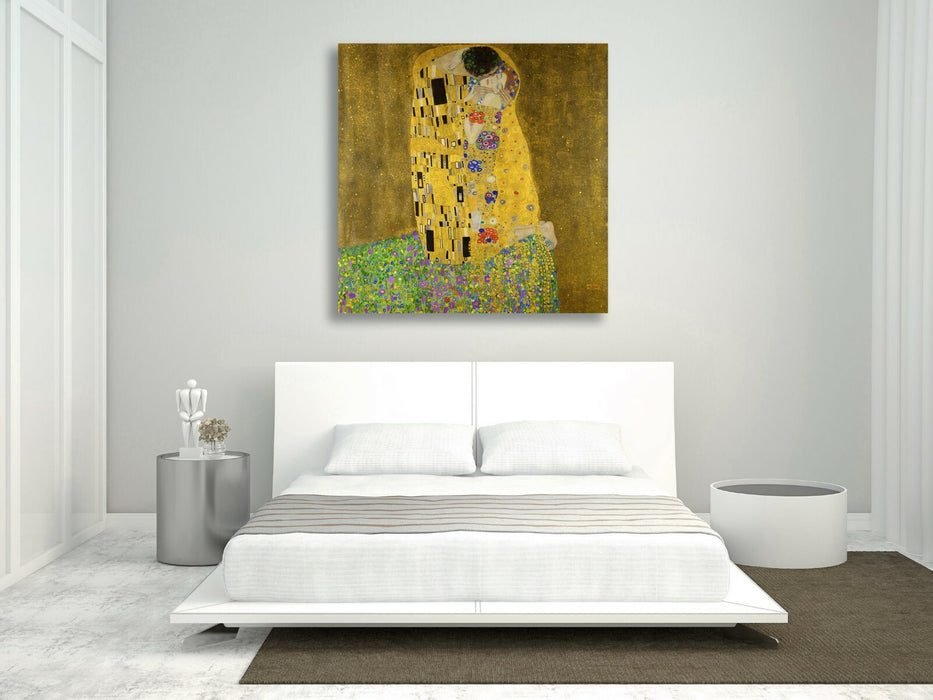 Gustav Klimt The Kiss square CANVAS WALL ART PICTURE PRINT PAINTING GOLD