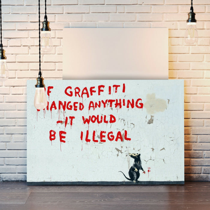 BANKSY CANVAS WALL ART PRINT STREET ARTWORK  IF GRAFFITI CHANGED ANYTHING