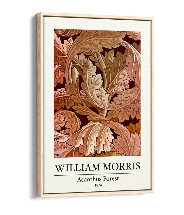 Canvas Art Print - William Morris Acanthus Forest Art | Float Effect Canvas Decor