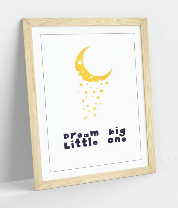 "DREAM BIG LITTLE ONE" WATERCOLOUR NURSERY QUOTE -FRAMED WALL ART PICTURE PRINT