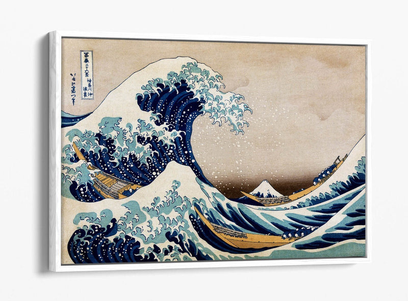 Float Effect Canvas Art – Hokusai Great Wave Off Kanagawa Japanese Wall Decor