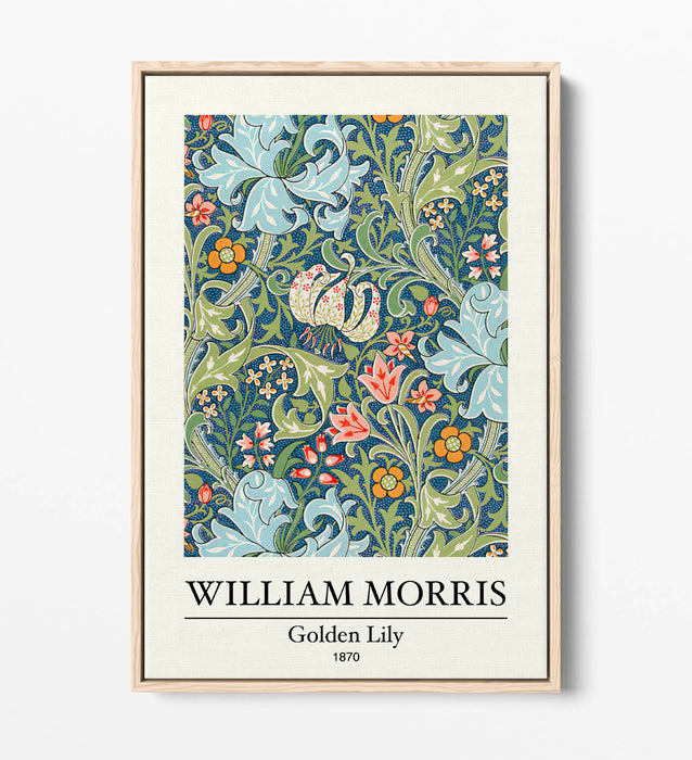Floral Canvas Art – William Morris Golden Lily Print | Handmade UK Canvas Wall Decor