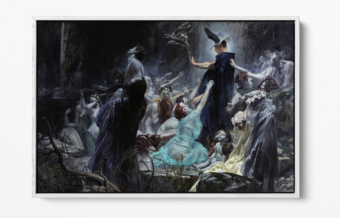 Float Effect Canvas - Souls At The Acheron Premium Wall Art Print With Custom MDF Frame