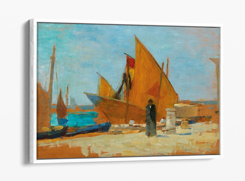 Float Effect Canvas Art - Yellow Sails Handmade Wall Decor with Deep Frame