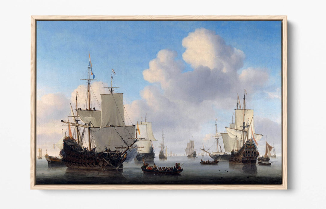 Canvas Wall Art – Willem Van De Velde Dutch Men O' War Float Effect Print