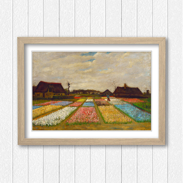 Van Gogh Wall Art – Framed Field of Bulbs Print | Dutch Flower Art Poster