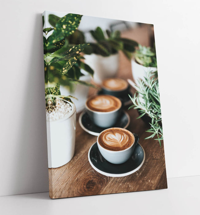 Coffee Latte Wall Art – Handmade Canvas Print | Cafe Home Decor, Ready to Hang