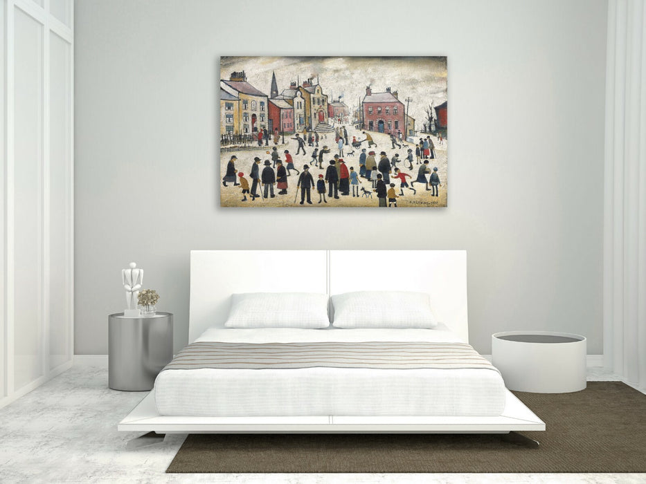 People Standing About CANVAS WALL ART PRINT ARTWORK PAINTING LS Lowry style