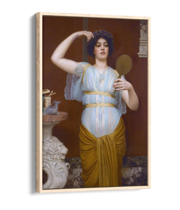 Canvas Wall Art Print - John William Godward Ione Float Effect on Premium Frame