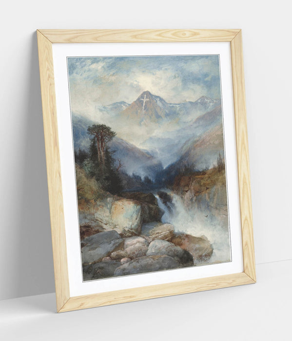 Framed Art Poster Featuring Thomas Moran Artwork - Mountain Of The Holy Cross Print