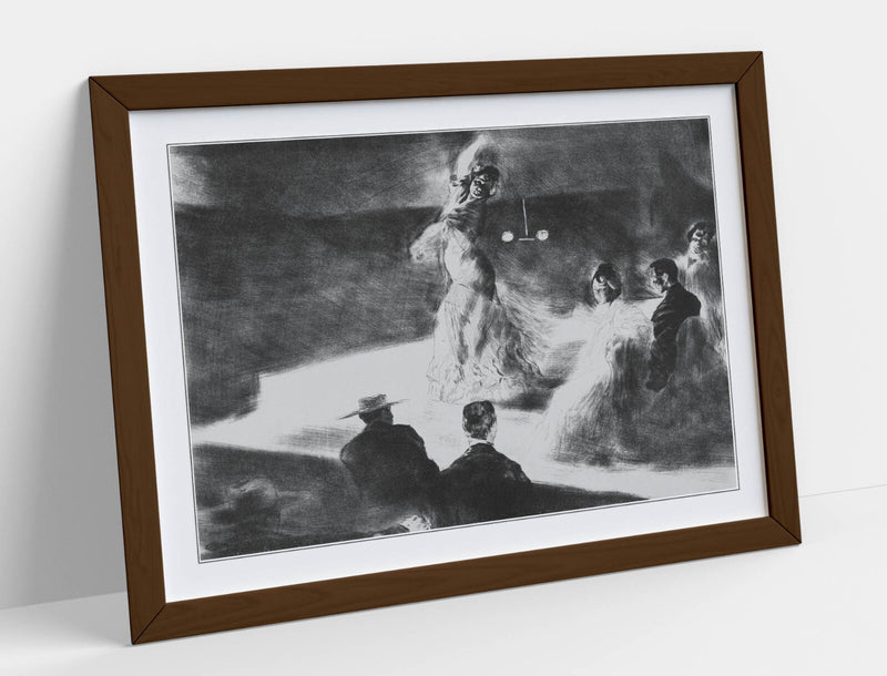 Framed Wall Art - Spanish Dancer Poster Handmade Print With Woodgrain Frame