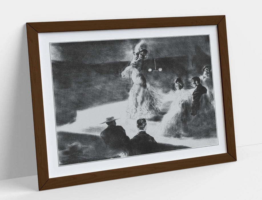 Framed Wall Art - Spanish Dancer Poster Handmade Print With Woodgrain Frame