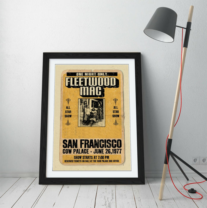 Fleetwood Mac Poster - Vintage Music Poster With Handmade UK Frame & Matte Paper