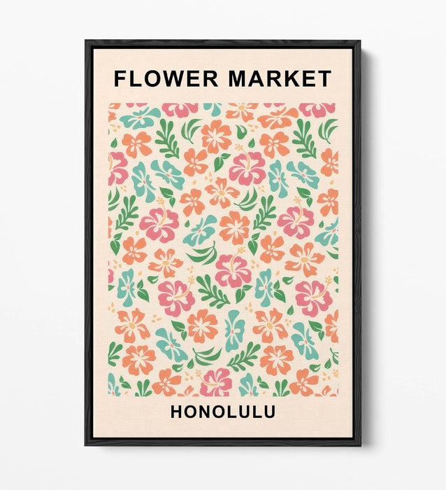 Floral Canvas Art Print - Contemporary Wall Decor With Float Effect Frame