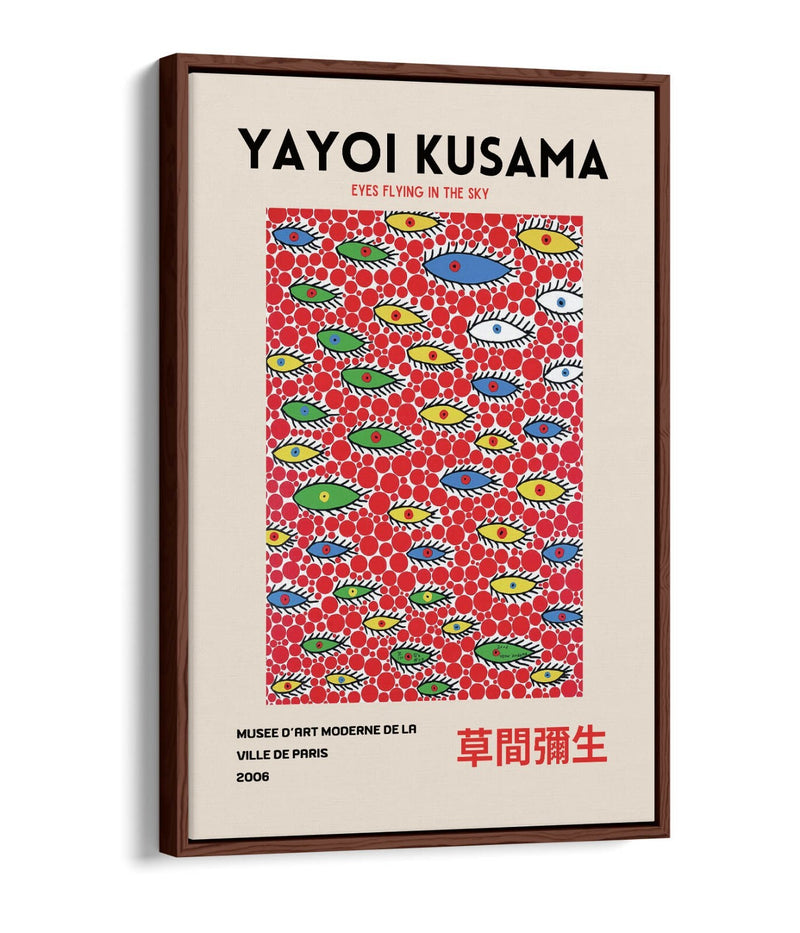 Abstract Canvas Art - Yayoi Kusama Eyes Painting | Float Effect Canvas Print