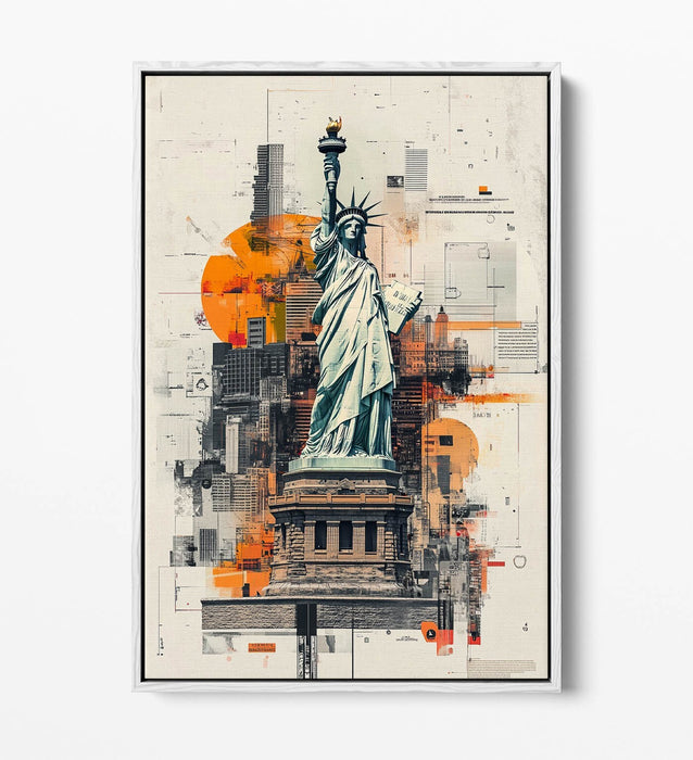 Statue of Liberty Canvas – New York Wall Art With Float Effect Frame