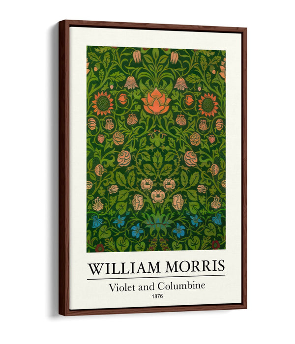 Floral Canvas Art Print – William Morris Botanical Canvas Wall Art With Premium Float Frame