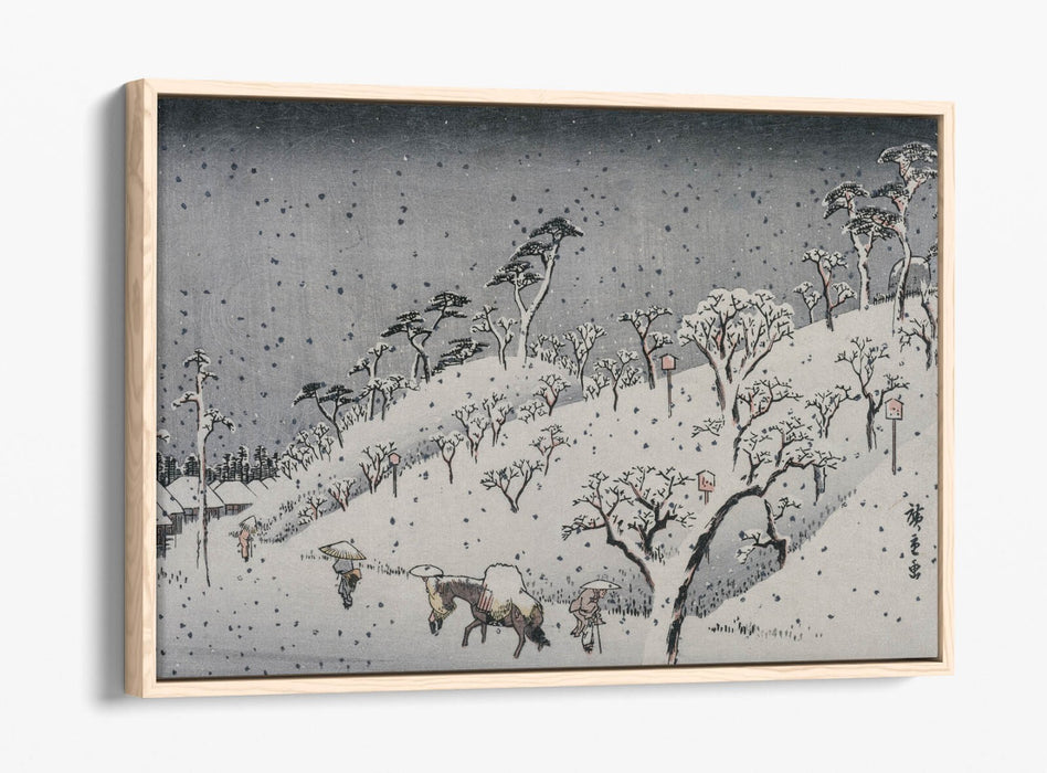 Float Effect Canvas - Utagawa Hiroshige Evening Snow At Asuka Hill Art Print