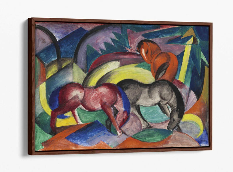 Canvas Wall Art - Franz Marc Three Horses Float Effect Print | Handmade, Ready to Hang