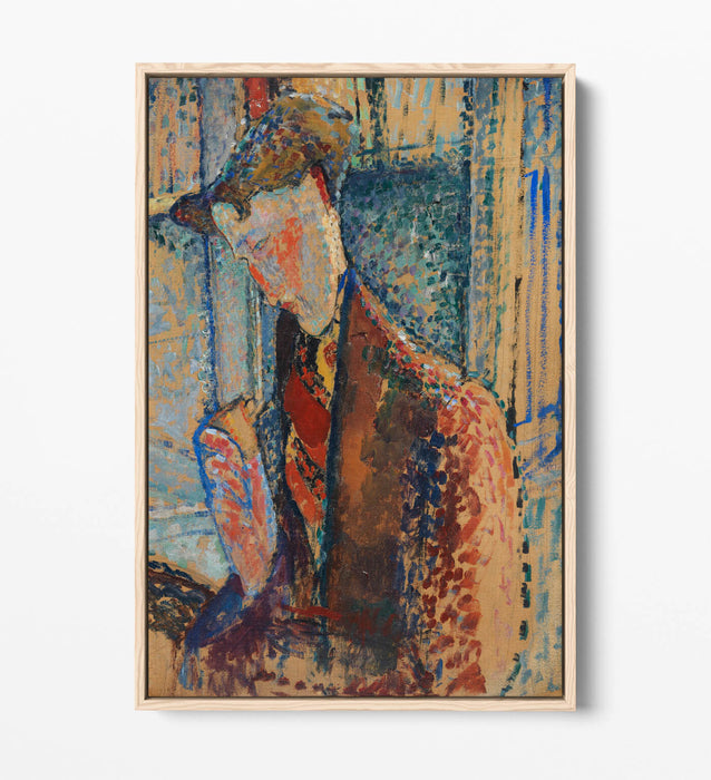Float Effect Canvas Art - Modigliani Reverie Modern Wall Decor, Ready to Hang