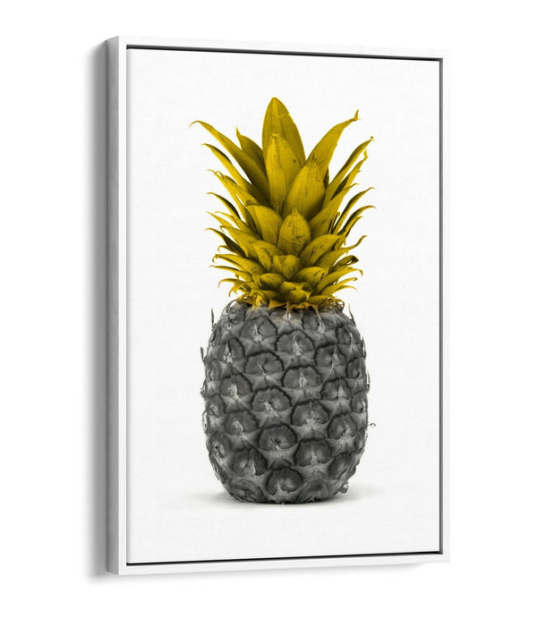 Canvas Wall Art - Mustard Pineapple Float Effect Print | Handmade UK Decor