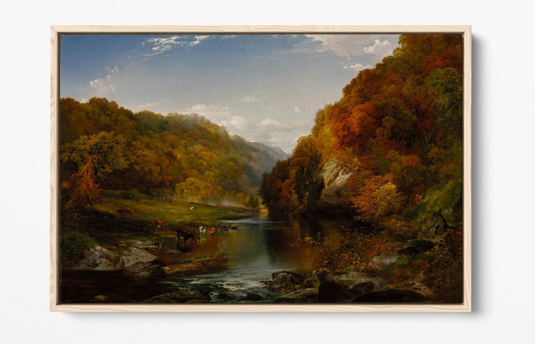 THOMAS MORAN, AUTUMN AFTERNOON -FLOAT EFFECT CANVAS WALL ART PIC PRINT