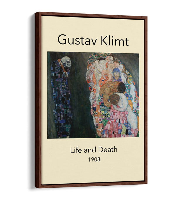 GUSTAV KLIMT, LIFE AND DEATH -FLOAT EFFECT CANVAS WALL ART PRINT