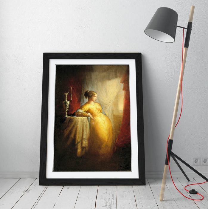 Framed Wall Art - At The Window By William Rimmer | Handmade UK Woodgrain Frame