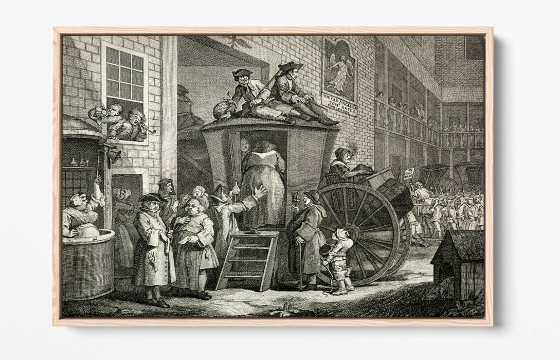WILLIAM HOGARTH, THE STAGE COACH -FLOAT EFFECT CANVAS WALL ART PRINT