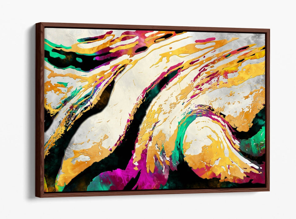 Canvas Wall Art - Multi Colour Abstract Bedroom Print | Float Effect Frame