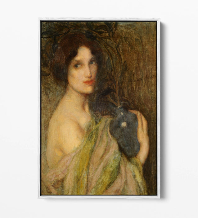 Float Effect Canvas Art - Woman With Blue Vase | Handmade UK Canvas Wall Art