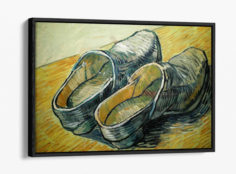 Van Gogh Canvas Art - Handmade Canvas Print | Wooden Shoes Painting, Float Effect Frame
