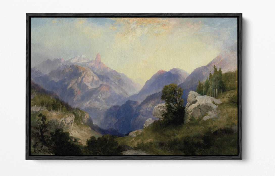 THOMAS MORAN, INDEX PEAK YELLOWSTONE -FLOAT EFFECT CANVAS WALL ART PIC PRINT
