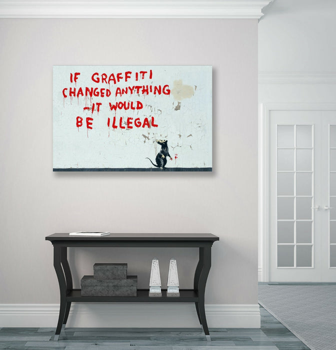 BANKSY CANVAS WALL ART PRINT STREET ARTWORK  IF GRAFFITI CHANGED ANYTHING