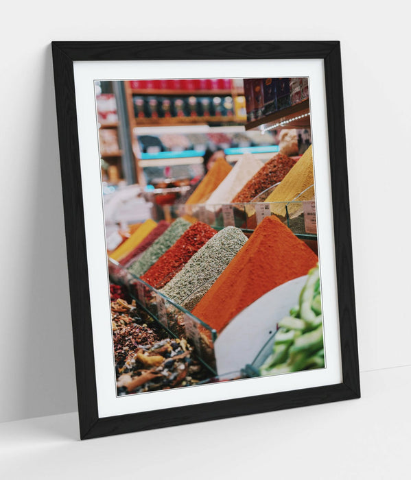 Framed Kitchen Poster - Colorful Spice Stack Print | Handmade Wall Art