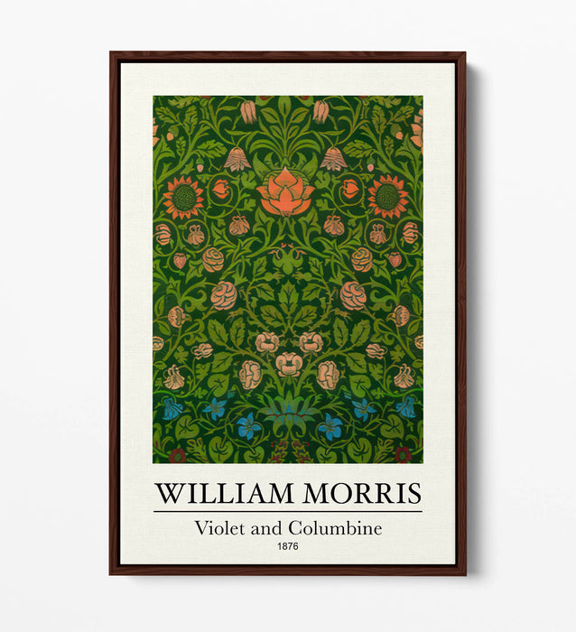 Floral Canvas Art Print – William Morris Botanical Canvas Wall Art With Premium Float Frame