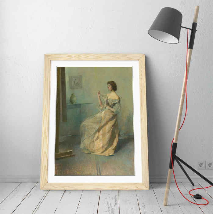 Framed Wall Art - Thomas Wilmer Dewing The Necklace Painting | Handmade UK Print
