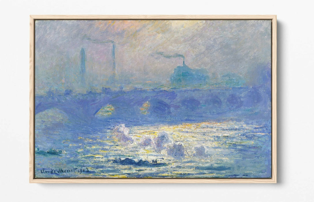 Float Effect Canvas Art – Monet Waterloo Bridge Art Print | Premium Varnish Finish
