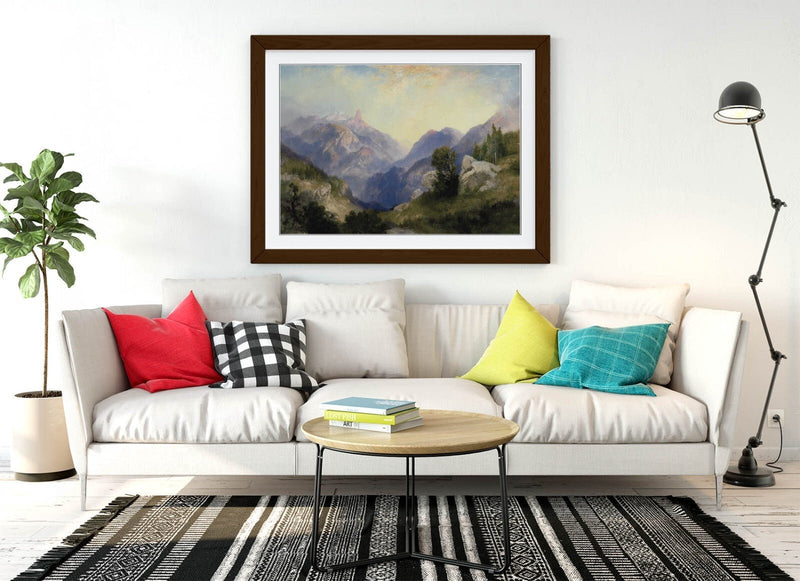Thomas Moran Wall Art - Framed Yellowstone Poster with Woodgrain Frame Finish