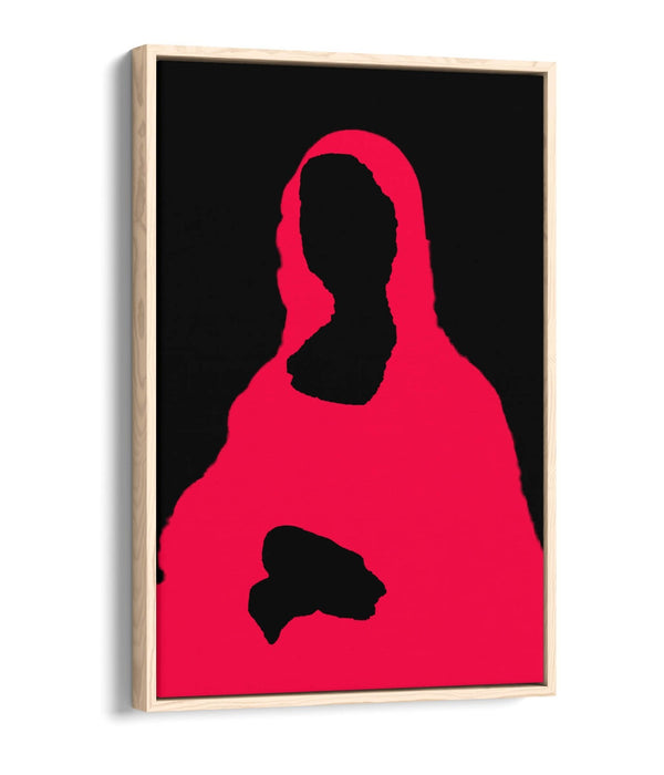 MONA LISA SILHOUETTE TRENDY POP ART MINIMAL -FLOAT EFFECT CANVAS WALL ART PRINT