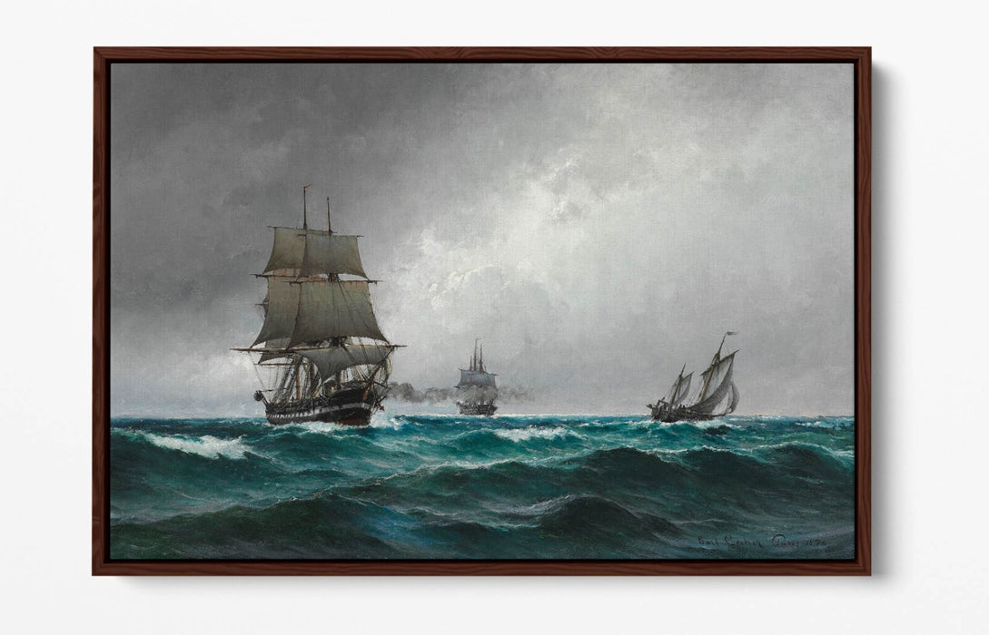 CARL LOCHER, QUIET EVENING IN THE NORTH SEA -FLOAT EFFECT CANVAS WALL ART PRINT