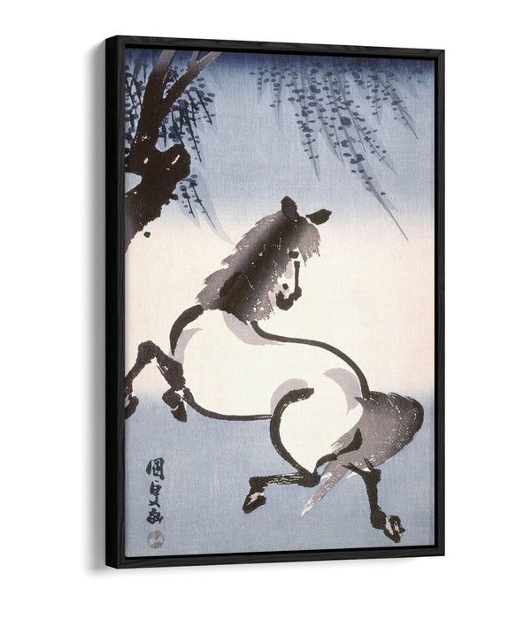 Canvas Wall Art Print - Japanese Horse Artwork With Float Effect Canvas Frame