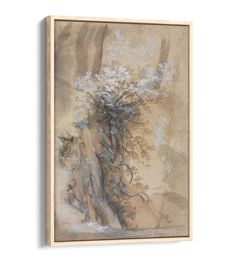 Canvas Wall Art - Federico Barocci Flowering Bush Print | Handmade Float Effect Canvas