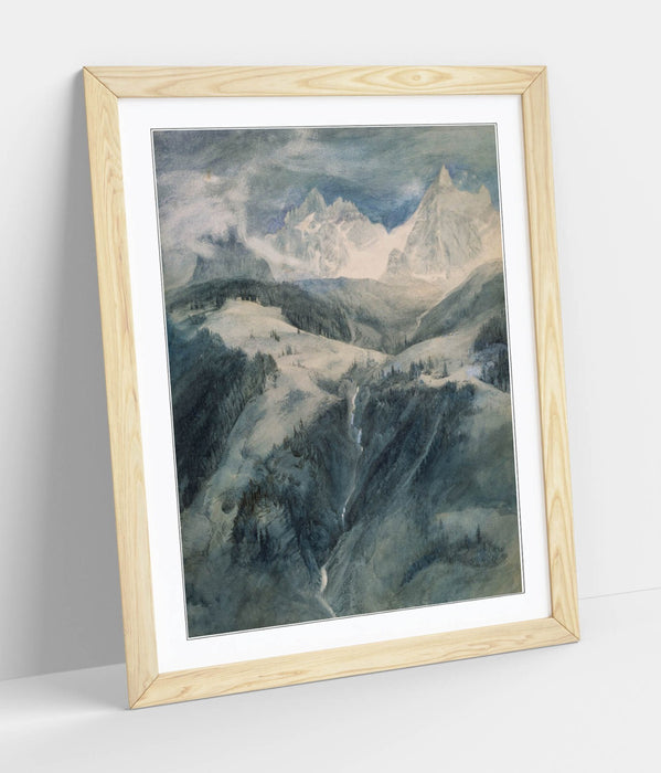 Framed Wall Art – John Ruskin La Cascade De La Folie, Handmade Wall Decor Print
