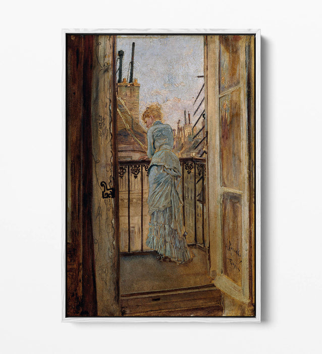 Canvas Wall Art - Anton Romako On The Balcony | Float Effect Premium Frame