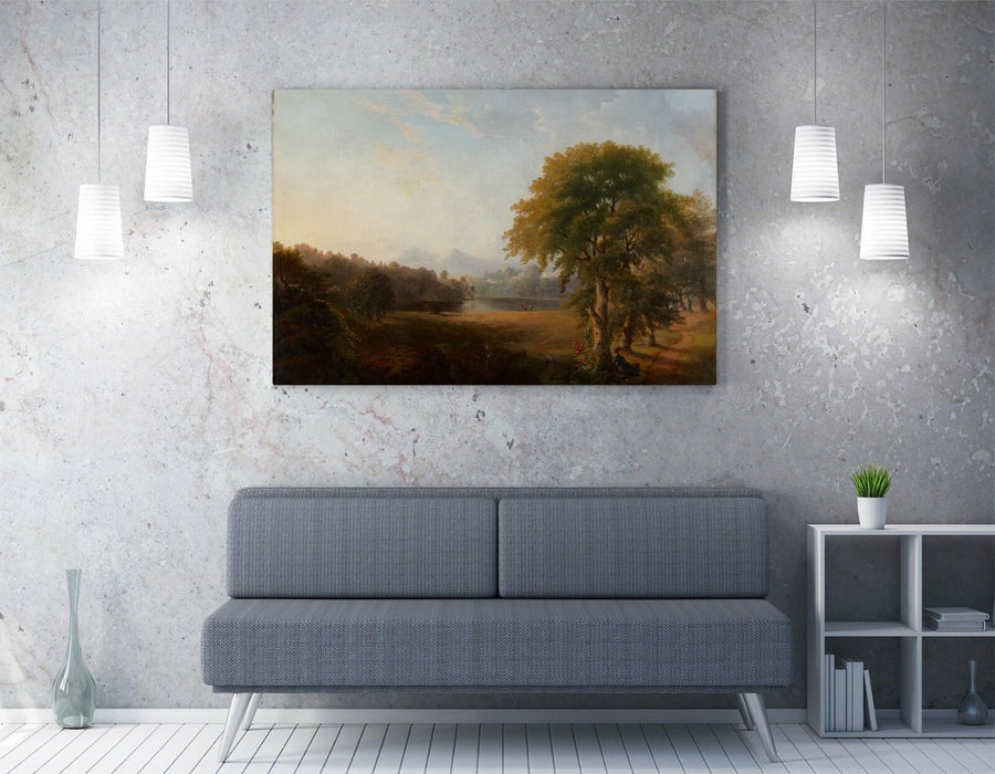 ROBERT S DUNCANSON, UNTITLED LANDSCAPE -CANVAS WALL ART PRINT ARTWORK FRAMED