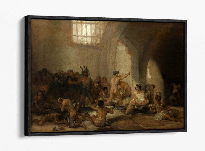 Float Effect Canvas Art – Francisco Goya Madhouse Print on Custom MDF Frame