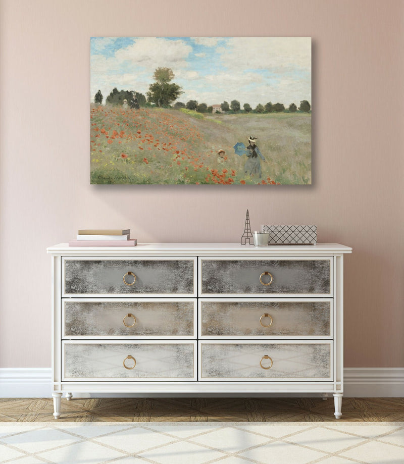 Canvas Wall Art – Framed Canvas Print 30mm Deep Frame Claude Monet Poppy Field